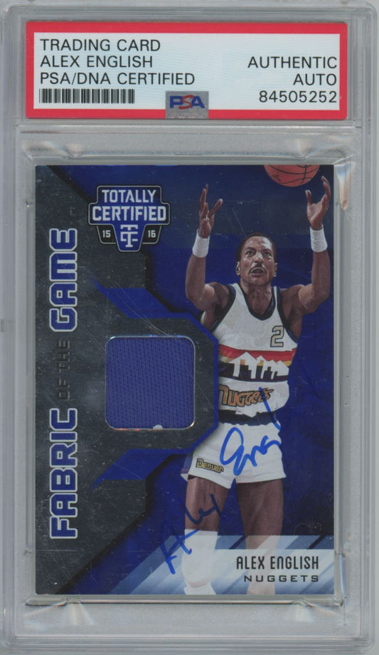 2015-16 Totally Certified Alex English /99 Game Used Jersey Auto - PSA/DNA