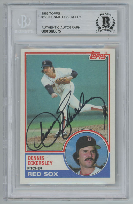 1983 Topps Dennis Eckersley #270 Auto - Beckett Authentic