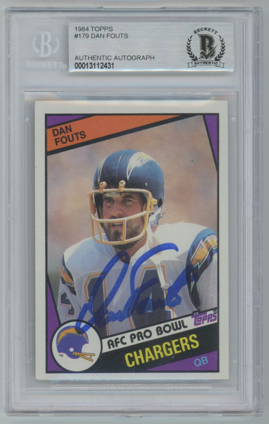 1984 Topps Dan Fouts #179 Auto - Beckett Authentic