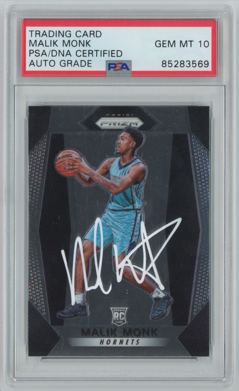 2017 Panini Prizm Malik Monk PSA/DNA Auto Gem 10