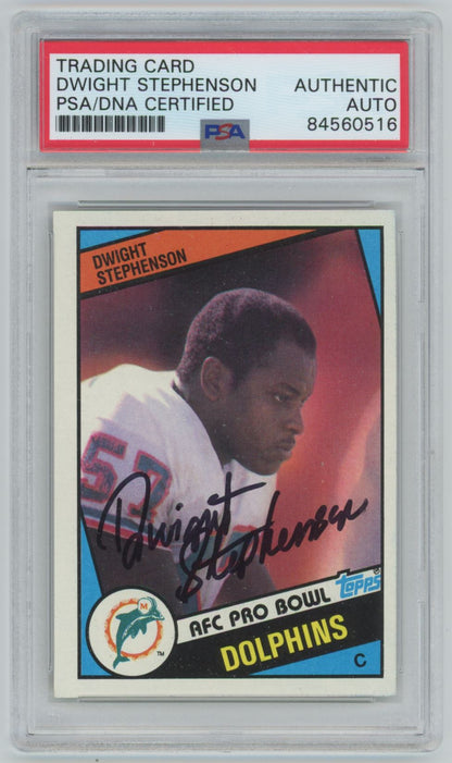 1984 Topps Dwight Stephenson Rookie Card Auto - PSA/DNA