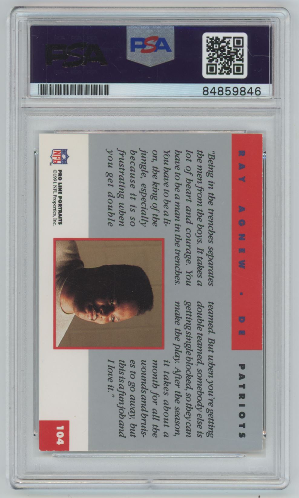 1991 Pro Line Ray Agnew Auto - PSA/DNA