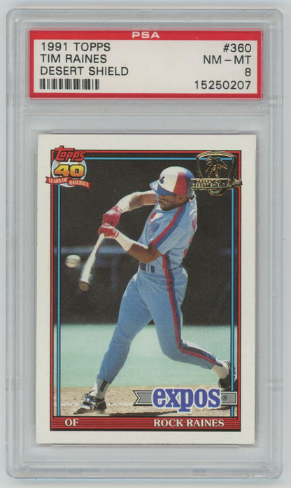 1991 Topps Tim Raines Desert Shield #360 - PSA 8