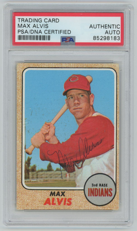 1968 Topps Max Alvis Auto - PSA/DNA Authentic (8183)