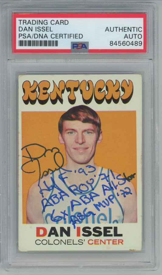 1971-72 Topps #200 Dan Issel Rookie Card Auto w/ Multi ABA Inscription - PSA/DNA