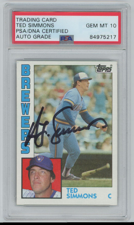 1984 Topps Ted Simmons - PSA/DNA 10 Auto