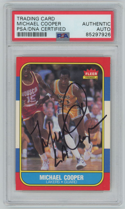 1986 Fleer Michael Cooper #17 Auto Rookie Card - PSA/DNA Authentic (7913)