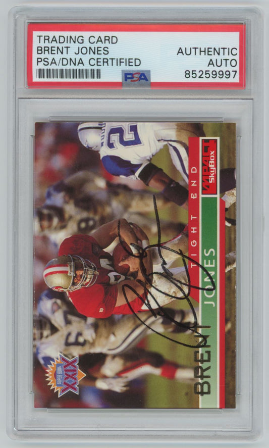 1995 Skybox Brent Jones #130 Auto - PSA/DNA