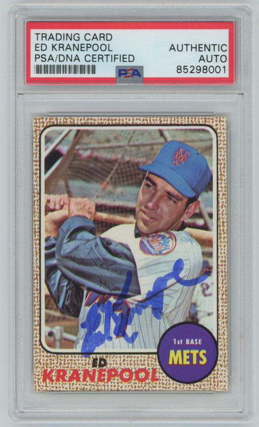 1968 Topps Ed Kranepool Auto - PSA/DNA Authentic (8001)