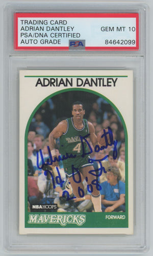 1989 NBA Hoops Adrian Dantley PSA/DNA CERTIFIED AUTO GRADE GRADE GEM MT 10 - PSA/DNA