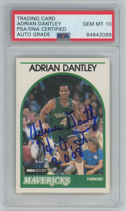 1989 NBA Hoops Adrian Dantley PSA/DNA CERTIFIED AUTO GRADE GRADE GEM MT 10 - PSA/DNA