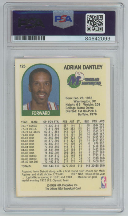 1989 NBA Hoops Adrian Dantley PSA/DNA CERTIFIED AUTO GRADE GRADE GEM MT 10 - PSA/DNA