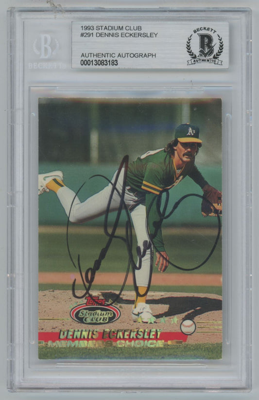 1993 Stadium Club #291 Dennis Eckerlsey Auto - Beckett Authentic