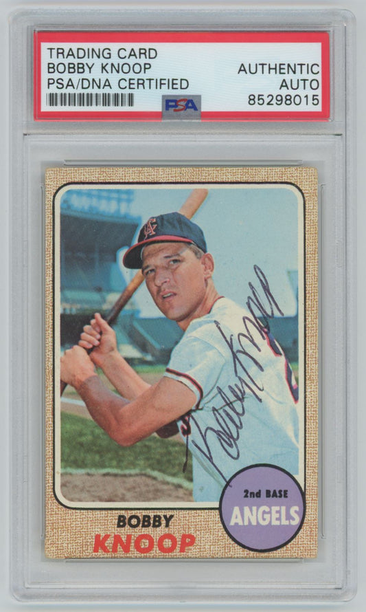 1968 Topps Bobby Knoop Auto - PSA/DNA Authentic (8015)