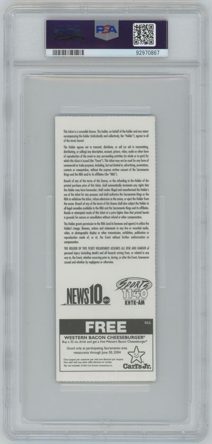 2003 Lebron James NBA Debut Game Ticket Stub - PSA 2