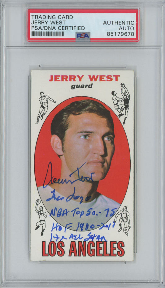 1969 Topps #90 Jerry West Inscription Auto - PSA/DNA (9678)