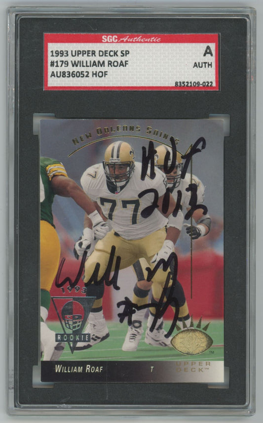 1993 Upper Deck SP William Roaf Rookie Card #179 Auto - SGC Authentic