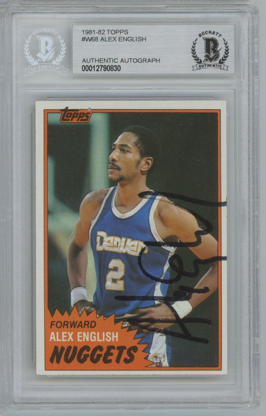 1981-82 Topps #W68 Alex English Auto - Beckett Authentic