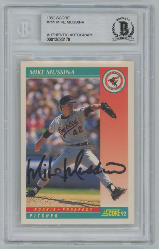 1992 Score Mike Mussina Auto - Beckett Authentic