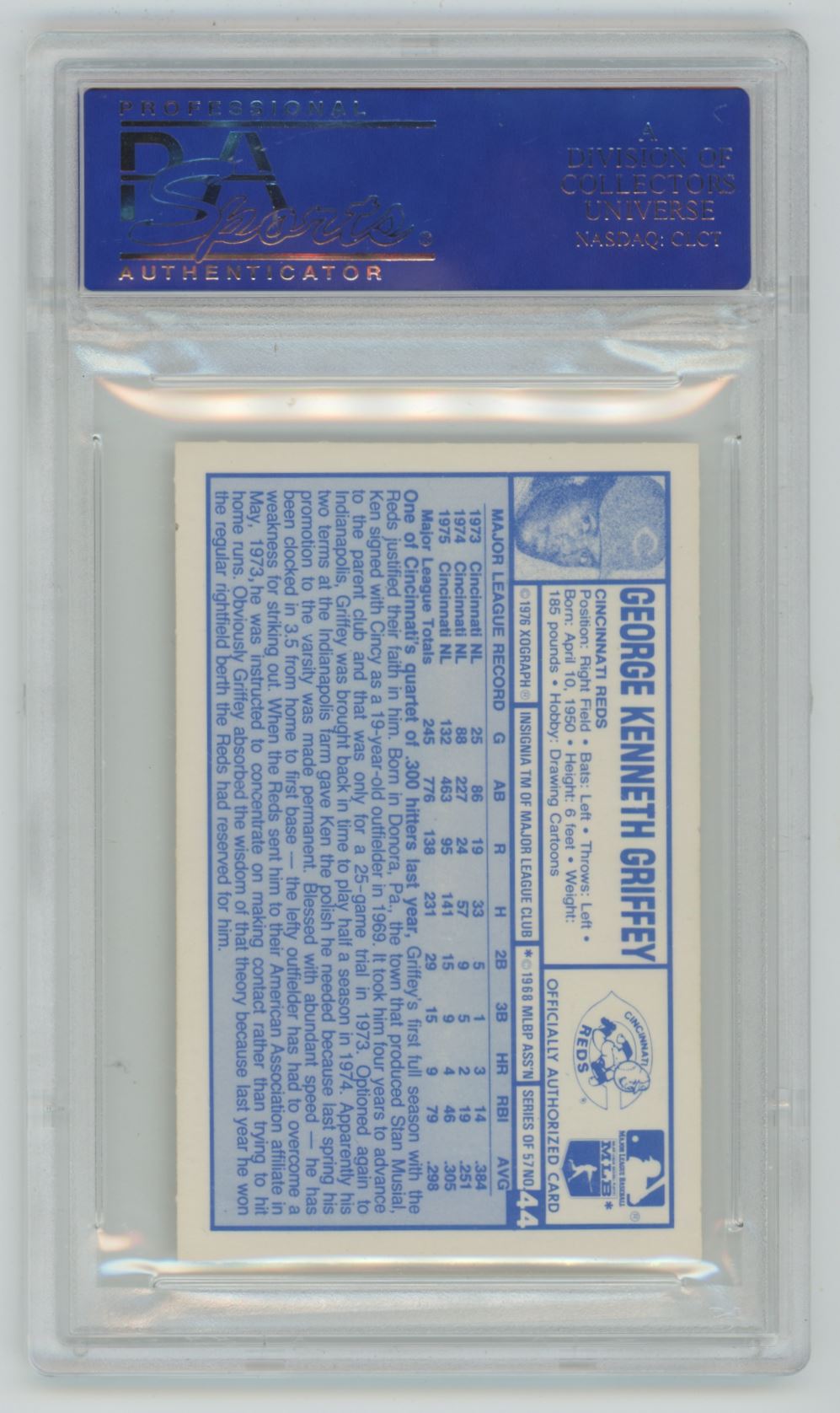 1976 Kellogg's Ken Griffey #44 - PSA 10