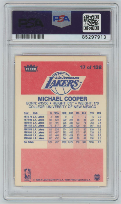 1986 Fleer Michael Cooper #17 Auto Rookie Card - PSA/DNA Authentic (7913)