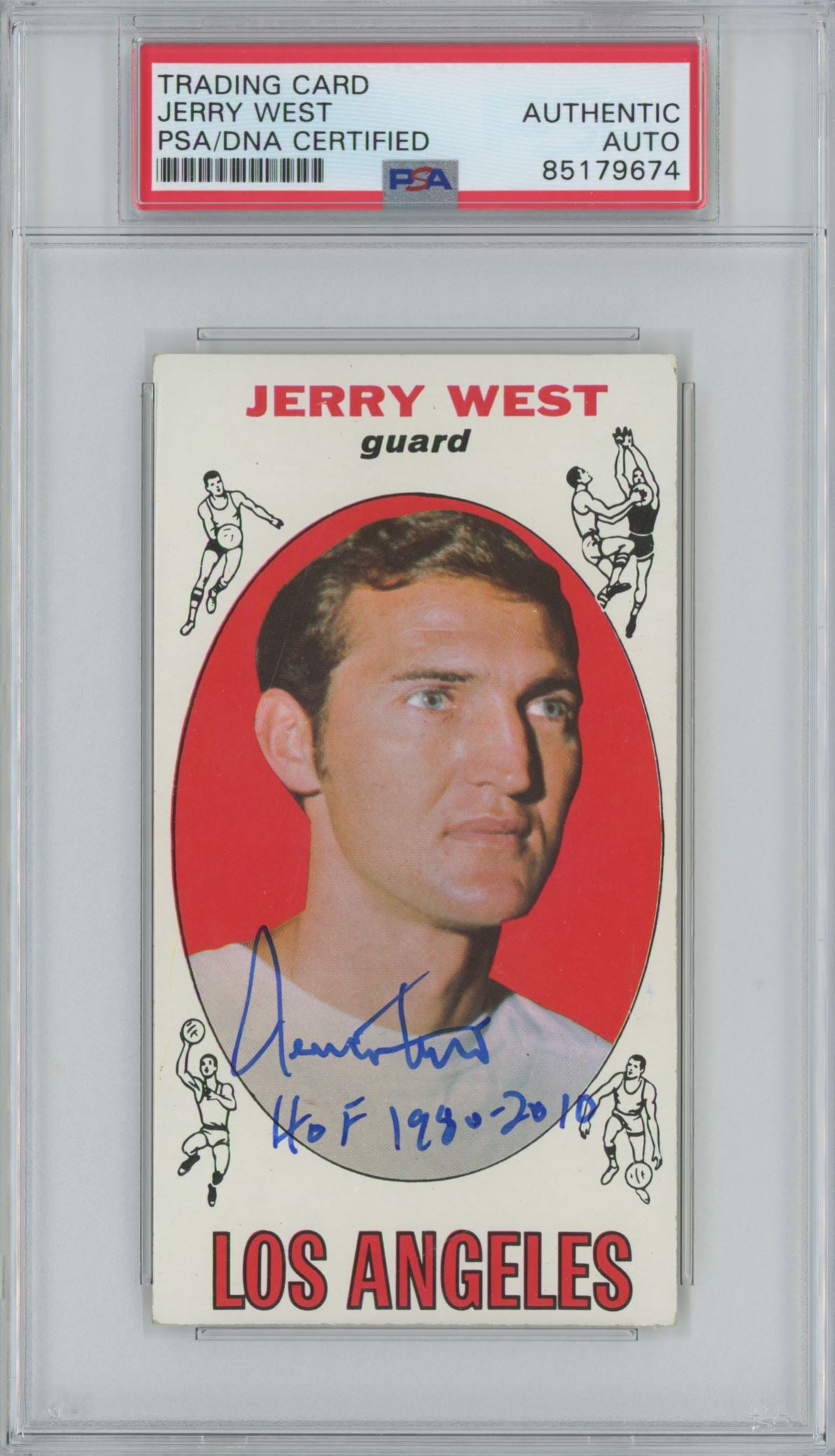 1969 Topps #90 Jerry West "HOF 1980-2010" Auto - PSA/DNA (9674)