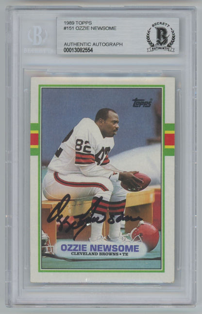 1989 Topps #151 Ozzie Newsome Auto - Beckett Authentic