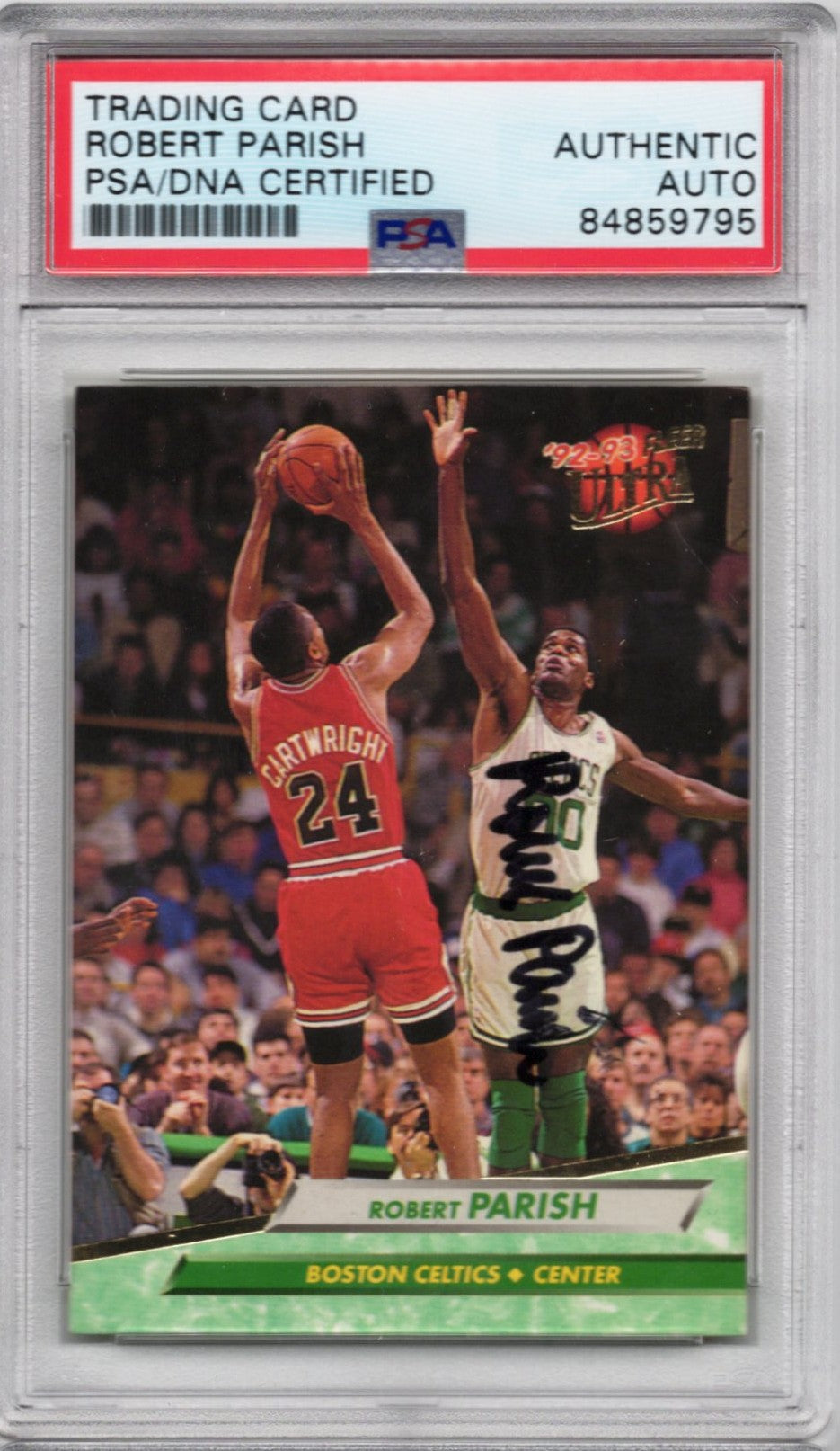 1992 FLEER ULRA  ROBERT PARISH CLETICS AUTOGRAPH PSA/DNA (9795)