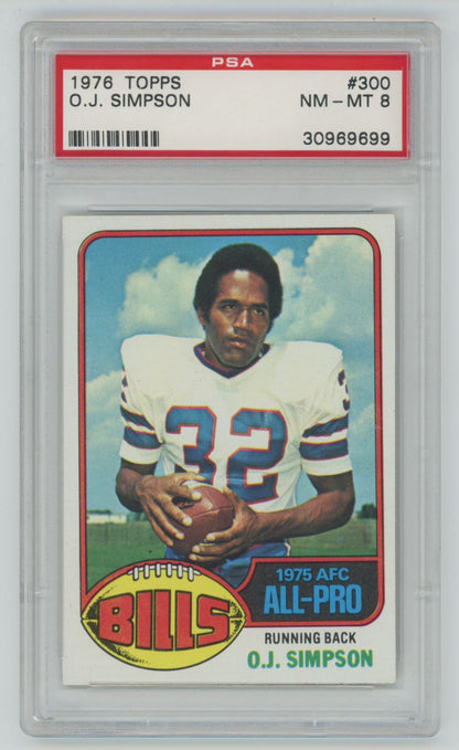 1976 Topps O.J. Simpson #300 - PSA 8