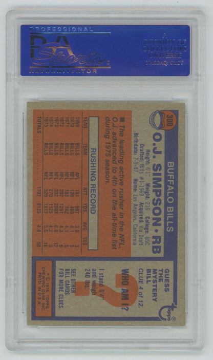 1976 Topps O.J. Simpson #300 - PSA 8