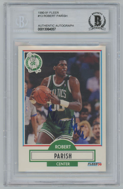 1990 Fleer Robert Parish #13 Auto - Beckett Authentic