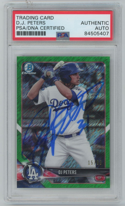 2018 Bowman Chrome D.J. Peters /99 Auto - PSA/DNA