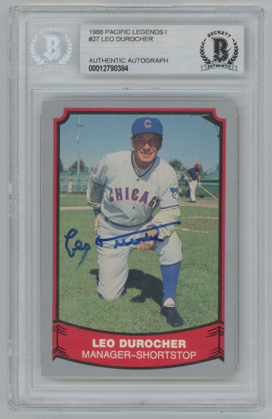 1988 Pacific Legends #27 Leo Durocher Auto - Beckett Authentic