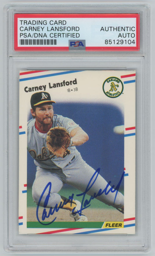 1988 Fleer Carney Lansford Auto - PSA/DNA