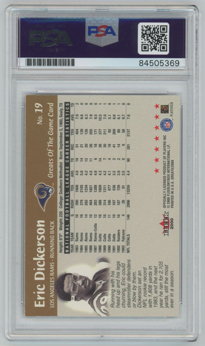 2000 Fleer Greats of the Game Eric Dickerson Auto - PSA/DNA Authentic