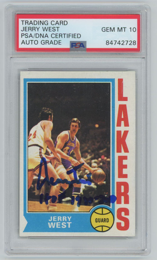 1975 Topps #176 Jerry West Auto GRADE 10 - PSA/DNA