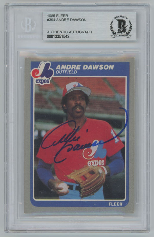 1985 Fleer #394 Andre Dawson Auto - Beckett Authentic