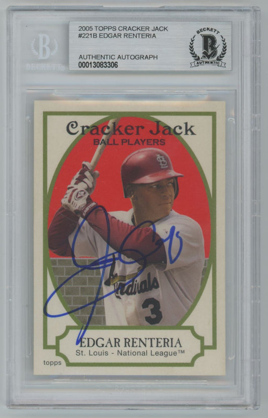 2005 Topps Cracker Jack Edgar Renteria #221B Auto - Beckett Authentic