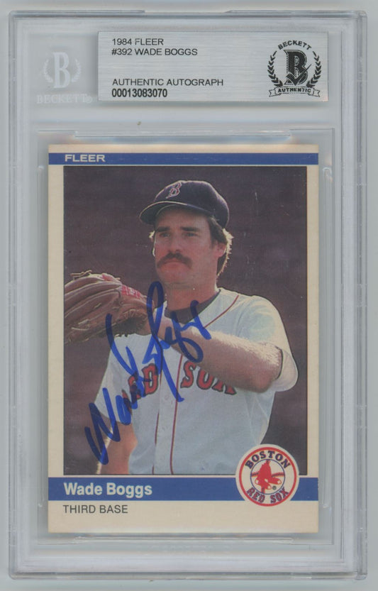 1984 Fleer #392 Wade Boggs Auto - Beckett Authentic