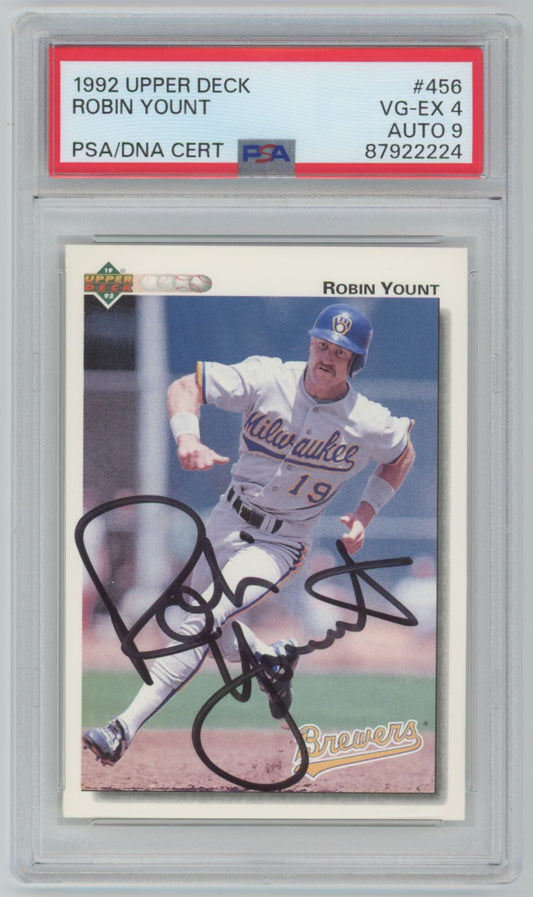 1992 Upper Deck #456 Robin Yount Auto - PSA 4/Auto 9