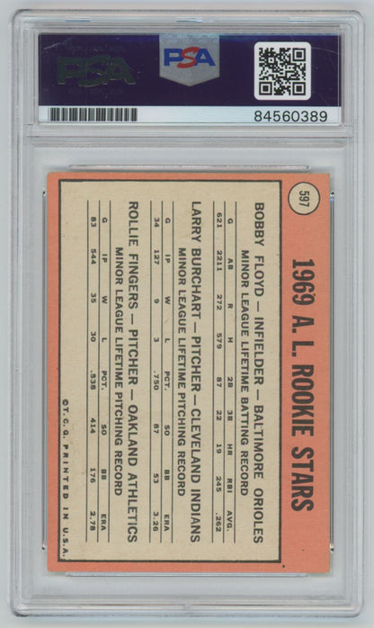 1969 Topps Rollie Fingers ROOKIE CARD AUTOGRAPH PSA/DNA - Auto Grade 10 (0389)
