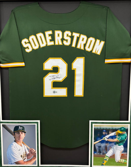 TYLER SODERSTROM AUTOGRAPHED CUSTOM GREEN JERSEY (BECKETT AUTHENTICATION)