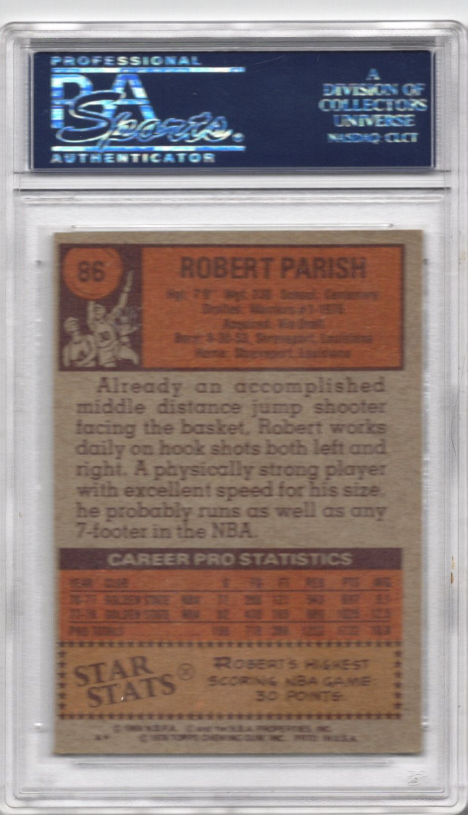 1978 TOPPS ROBERT PARISH AUTOGRAPH PSA/DNA (7073)