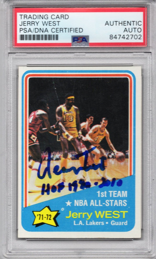1972 TOPPS JERRY WEST AUTOGRAPH PSA/DNA