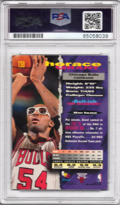 1993 TOPPS HORACE GRANT #130 BULLS HOF PSA/DNA AUTOGRAPH