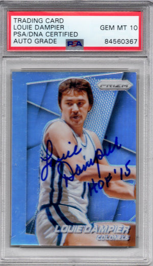 2014 PRIZM LOUIE DAMPIER AUTOGRAPH PSA/DNA AUTO GRADE GEM MT 10 HOF '15 INCRIPTION (0367)