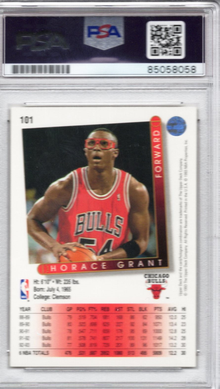 1993 UPPER DECK HORACE GRANT PSA/DNA AUTOGRAPH (8058)