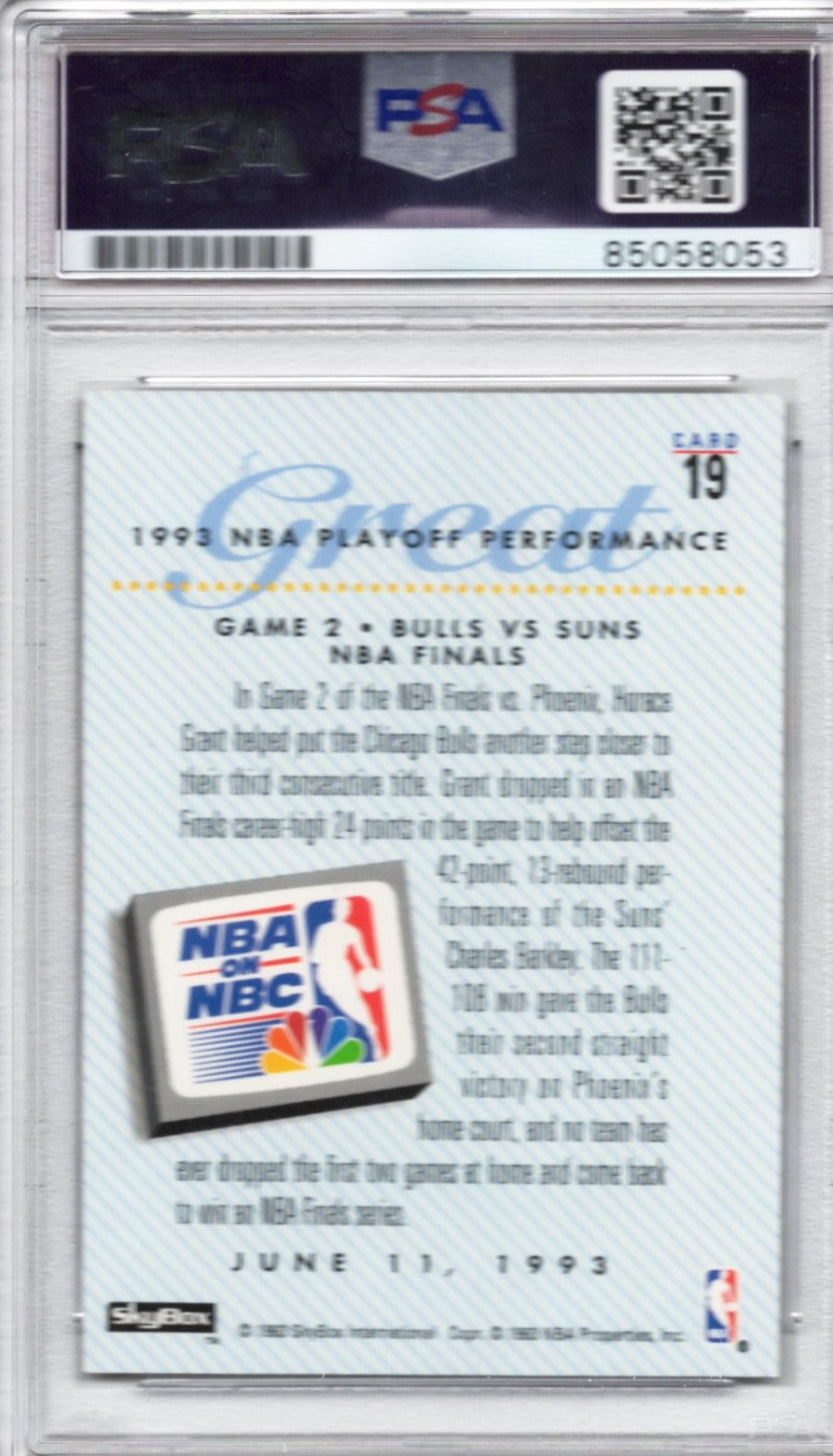 1993 SKYBOX HORACE GRANT PSA/DNA AUTOGRAPH