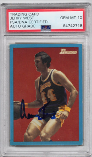 2009 TOPPS JERRY WEST #87 HOF AUTOGRAPH PSA/DNA GEM MINT 10 AUTO
