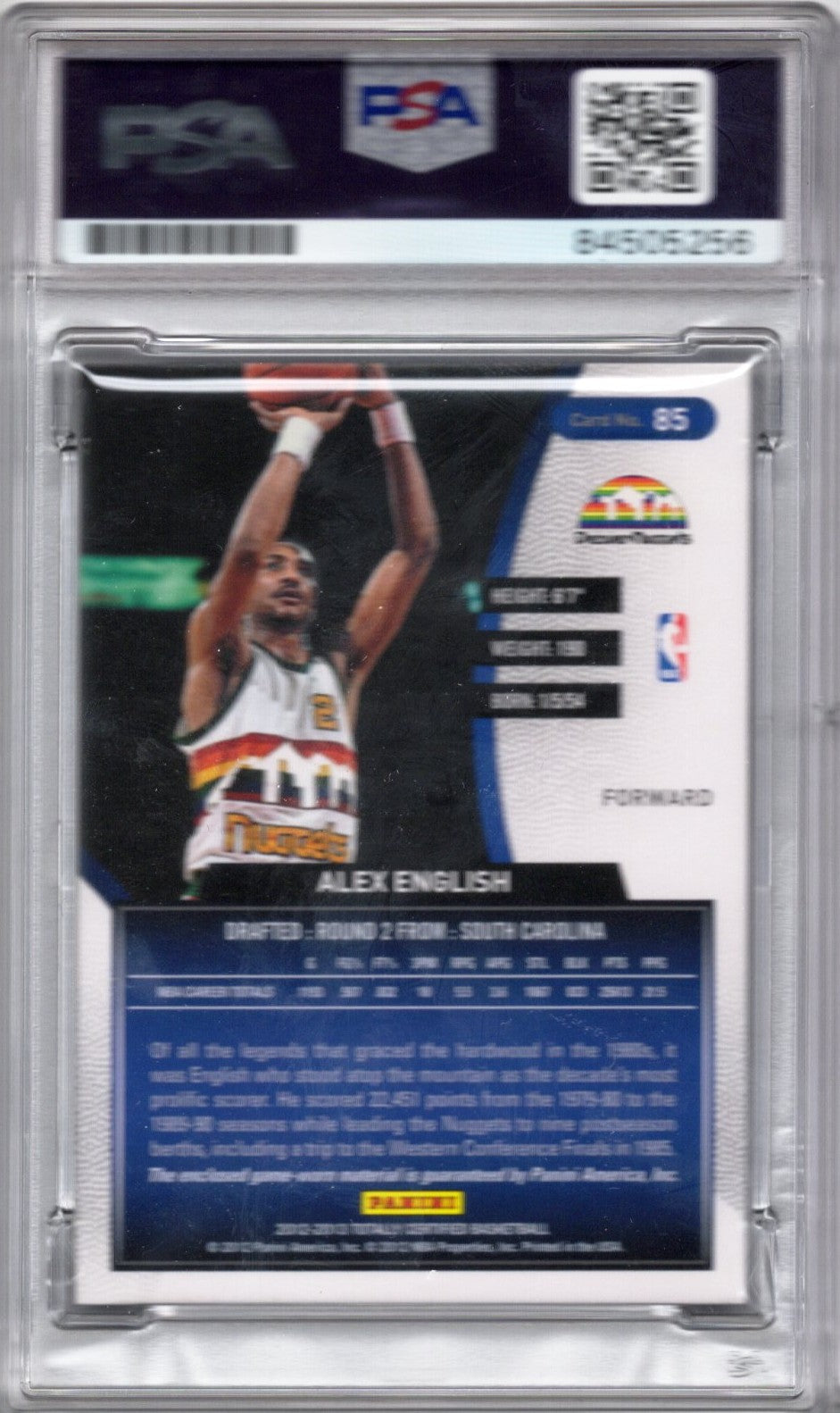2012 TOTALLY CERTIFIED ALEX ENGLISH AUTOGRAPH BLUE PATCH /99 NUGGETS  PSA/DNA (5256)